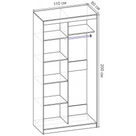 Шкаф-купе Риф 2 ШК.022.1100-23 вариант 4