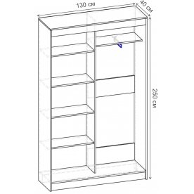 Шкаф-купе Риф 2 ШК.021.1300-25 вариант 6