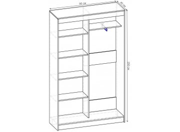 Шкаф-купе Риф 2 ШК.021.900-30 вариант 5
