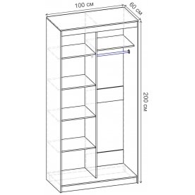 Шкаф-купе Риф 2 ШК.022.1000-25 вариант 6