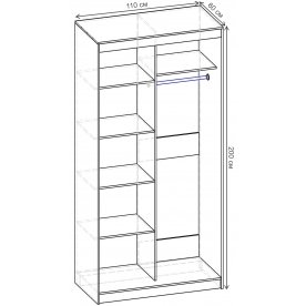 Шкаф-купе Риф 2 ШК.022.1100-31 вариант 6