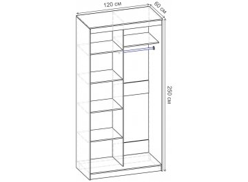 Шкаф-купе Риф 2 ШК.023.1200-23 вариант 4