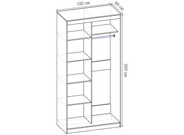Шкаф-купе Риф 2 ШК.022.1200-25 вариант 6