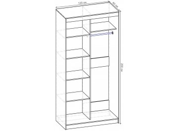 Шкаф-купе Риф 2 ШК.022.1200-30 вариант 5