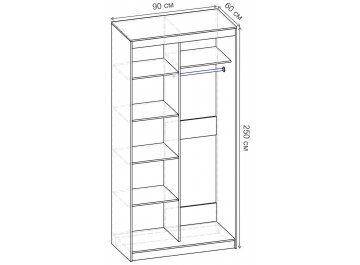 Шкаф-купе Риф 2 ШК.023.900-23 вариант 4