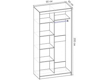 Шкаф-купе Риф 2 ШК.022.900-25 вариант 6