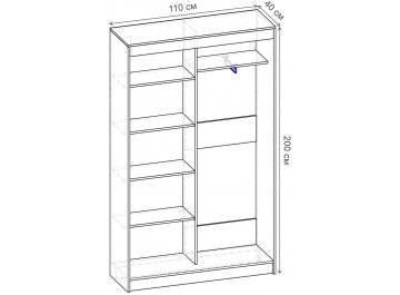 Шкаф-купе Риф 2 ШК.020.1100-23 вариант 4