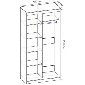 Шкаф-купе Риф 2 ШК.023.1000-25 вариант 6