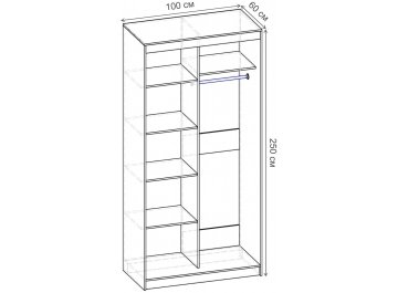Шкаф-купе Риф 2 ШК.023.1000-25 вариант 6