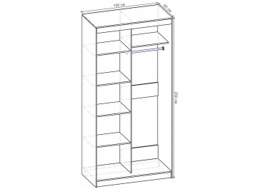 Шкаф-купе Риф 2 ШК.023.1000-30 вариант 5