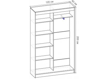 Шкаф-купе Риф 2 ШК.020.1200-23 вариант 4