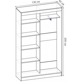 Шкаф-купе Риф 2 ШК.020.1300-23 вариант 4