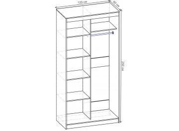 Шкаф-купе Риф 2 ШК.023.1200-31 вариант 6