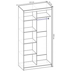 Шкаф-купе Риф 2 ШК.023.1300-31 вариант 6