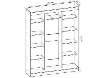 Шкаф-купе Риф 3 ШК.024.1300-01/21 вариант 2