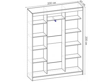 Шкаф-купе Риф 3 ШК.024.2000-01