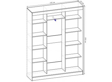 Шкаф-купе Риф 3 ШК.025.1400-01/21 вариант 2
