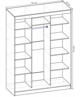 Шкаф-купе Риф 3 ШК.026.1500-01/21 вариант 2