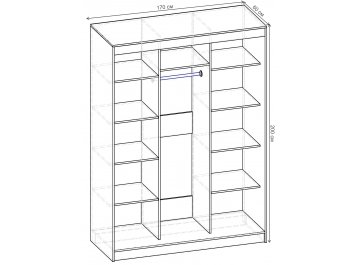 Шкаф-купе Риф 3 ШК.026.1700-01/21 вариант 2