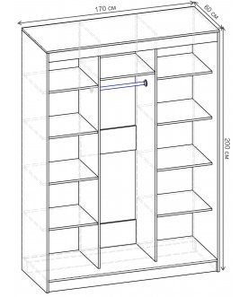Шкаф-купе Риф 3 ШК.026.1700-01