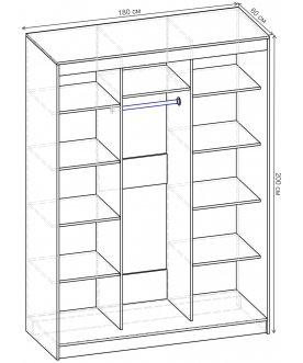 Шкаф-купе Риф 3 ШК.026.1800-01/21 вариант 2