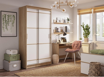 Шкаф-купе Сакура 1.14м дуб сонома / белый