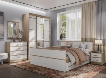 Шкаф-купе Сакура 1.5м дуб сонома / белый