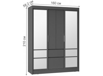 Шкаф для одежды Симпл ШКК-06 графит