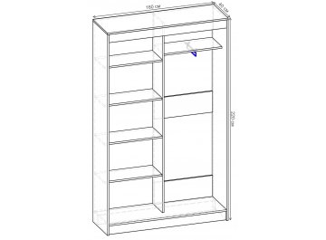 Шкаф-купе Стандарт Комбо 2.1 ШК.004.1600-19
