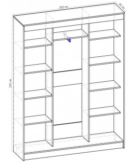 Шкаф-купе Стандарт Комбо 3.1 ШК.008.2000-19