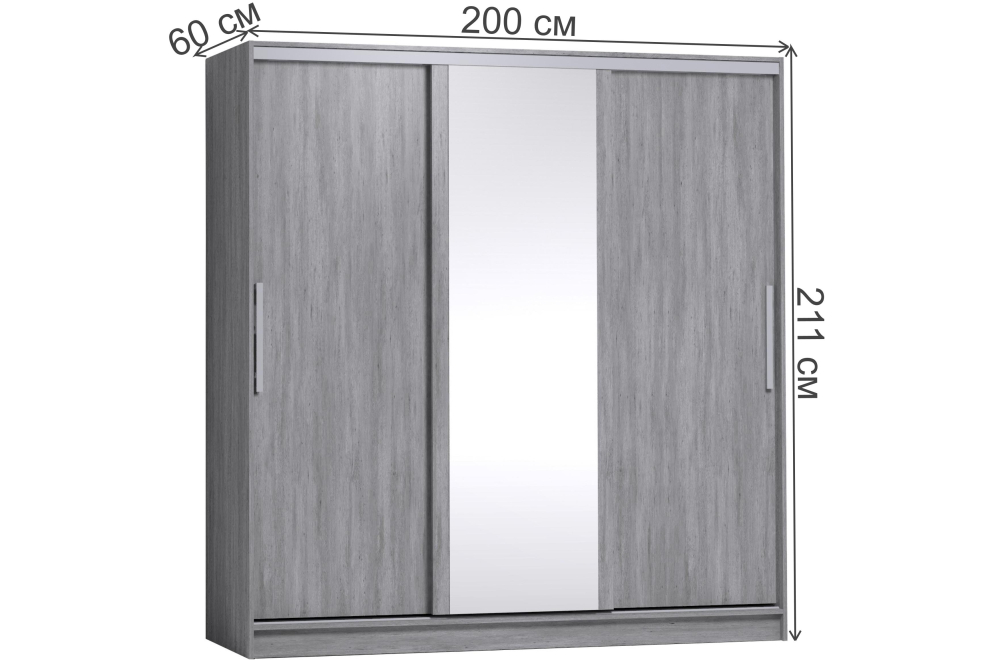 Шкаф-купе Strike 2000 зеркало / лдсп белый