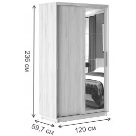 Шкаф-купе Уарас Зеркало 1200