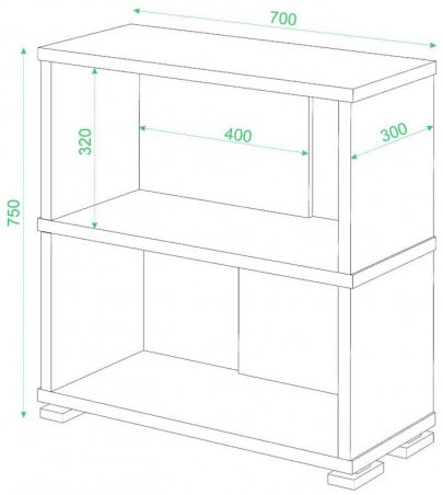 Стеллаж СБ-10/2 венге