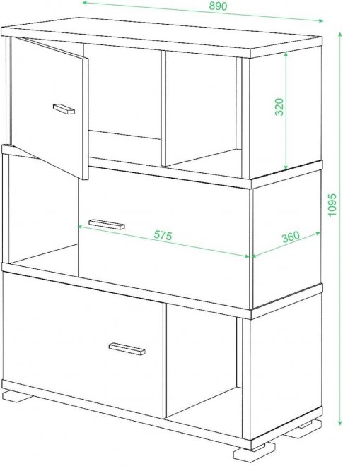 Стеллаж СБ-30/3 венге
