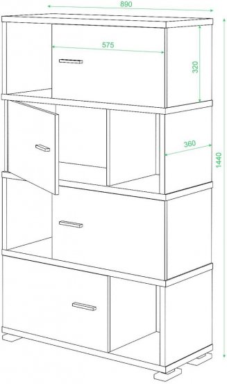 Стеллаж СБ-30/4 венге