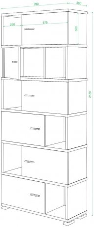 Стеллаж СБ-30/6 венге
