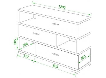 Комод Домино СБ-40/3 Ш-Ч