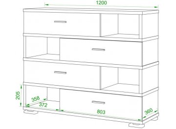 Комод Домино СБ-40/4 ШК-Ч