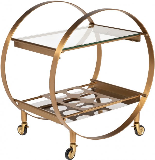 Сервировочный столик Луис прозрачный / латунь