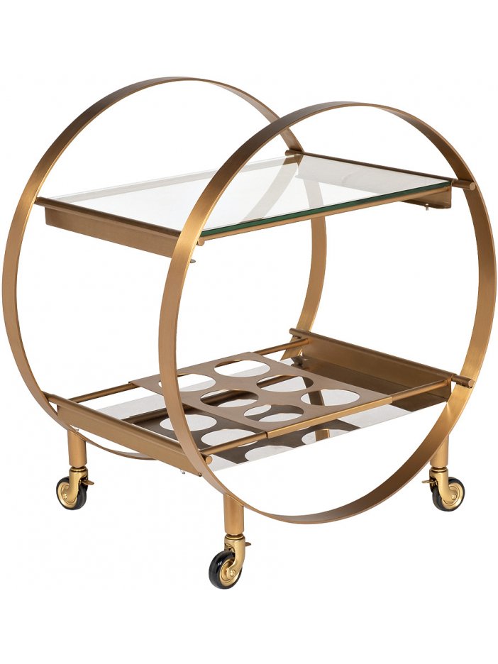Сервировочный столик Луис прозрачный / латунь