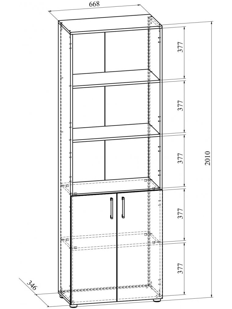 Стеллаж / Шкаф-пенал ОФ-301К венге открытый