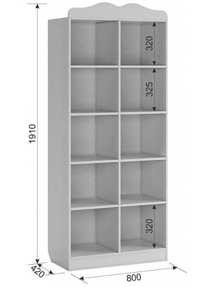 Стеллаж Фэнтези MDF-03.1747 белый рамух