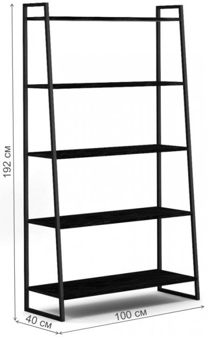 Стеллаж Akur Loft Gilbert металлокаркас черный декор черный