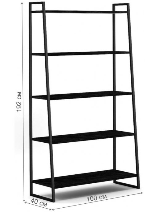 Стеллаж Akur Loft Gilbert металлокаркас черный декор черный