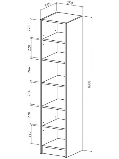 Стеллаж Август-1 дуб апрель темный
