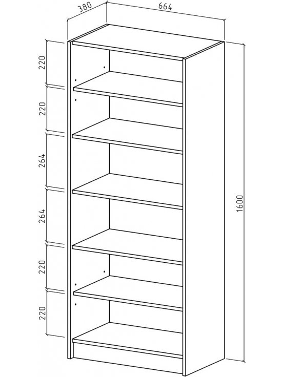 Стеллаж Август-2 дуб золотистый