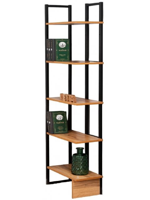 Стеллаж Минден угловой дуб вотан / черный