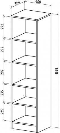 Стеллаж Бостон-1 дуб апрель темный