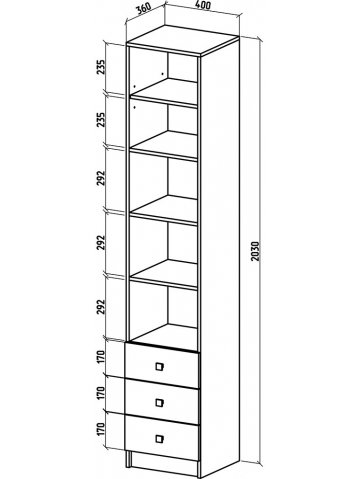 Стеллаж Бостон-6 итальянский орех