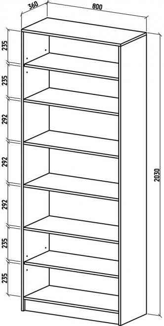 Стеллаж Бостон-7 дуб апрель темный